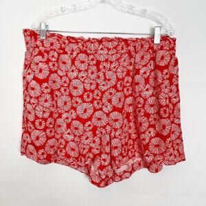 LOFT Linen Viscose High Rise Red Shorts Size Large Breathable